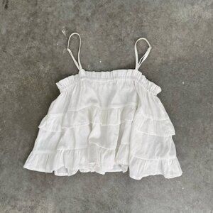 White ruffle tank‎ top SHEIN